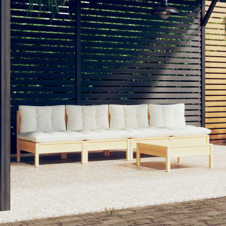 Set Mobilier Grădină Cu Perne Antracit, 5 Piese, Lemn De Pin