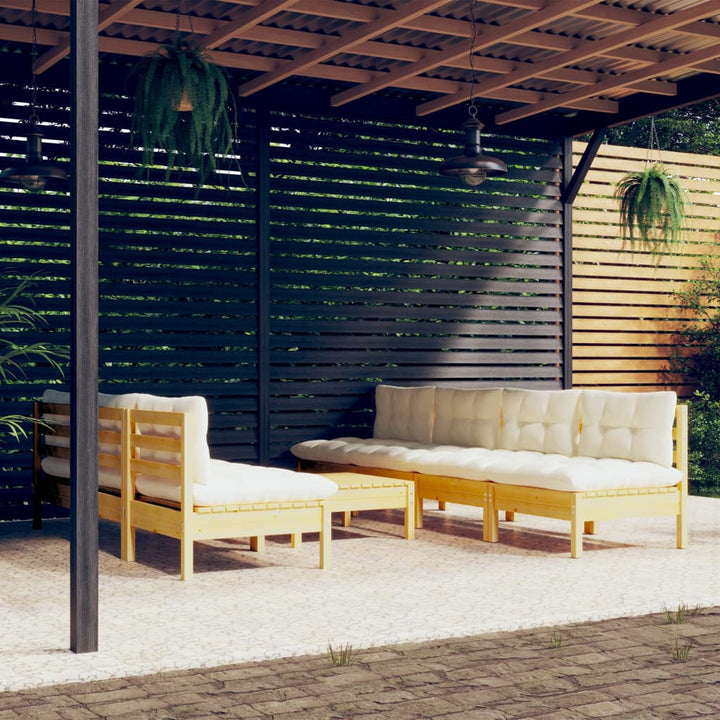 Set Mobilier De Grădină Cu Perne Antracit, 8 Piese, Lemn Pin