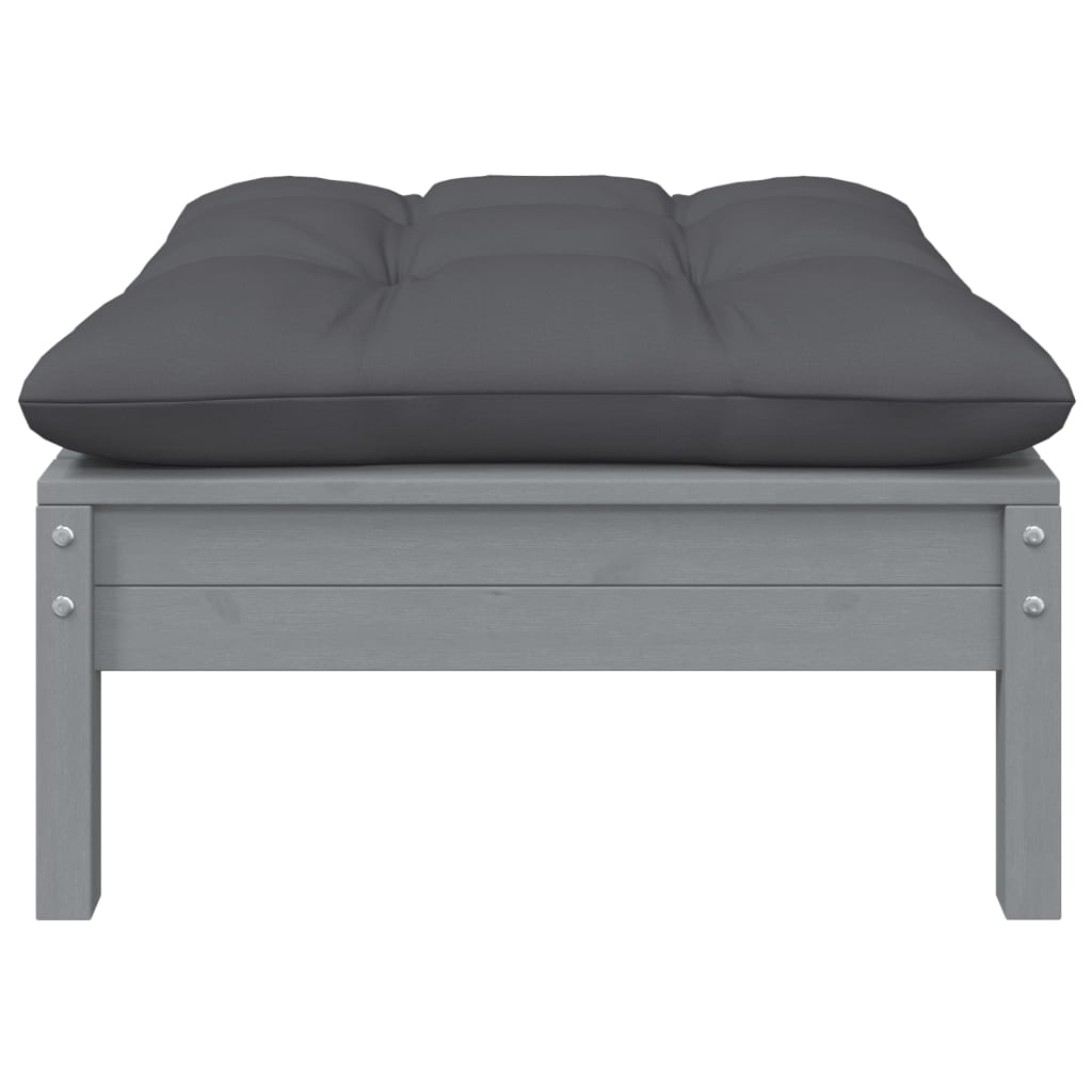 Set Mobilier De Grădină Cu Perne, 9 Piese, Lemn Masiv De Pin