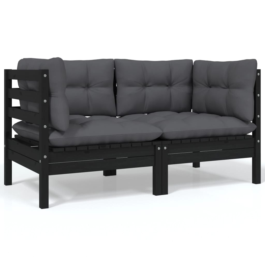 Set Mobilier De Grădină Cu Perne, 9 Piese, Lemn Masiv De Pin
