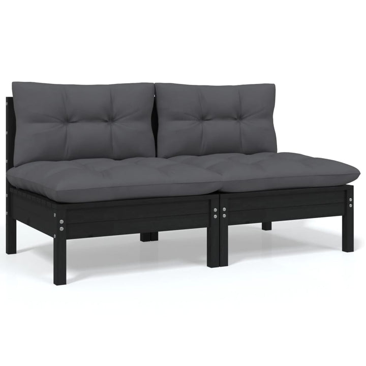 Set Mobilier De Grădină Cu Perne, 9 Piese, Lemn Masiv De Pin