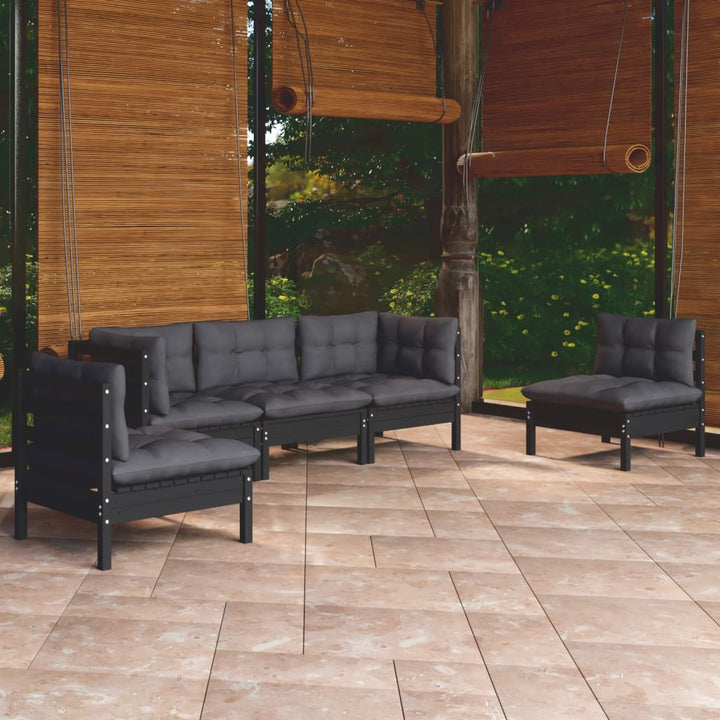 Set Mobilier Grădină Cu Perne Crem, 5 Piese, Lemn Masiv De Pin