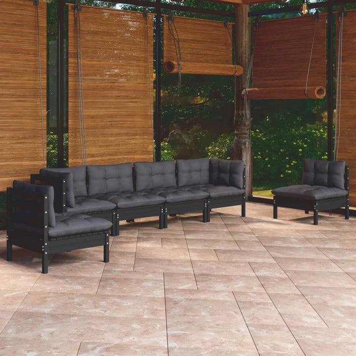 Set Mobilier Grădină Cu Perne Crem, 6 Piese, Lemn Masiv De Pin