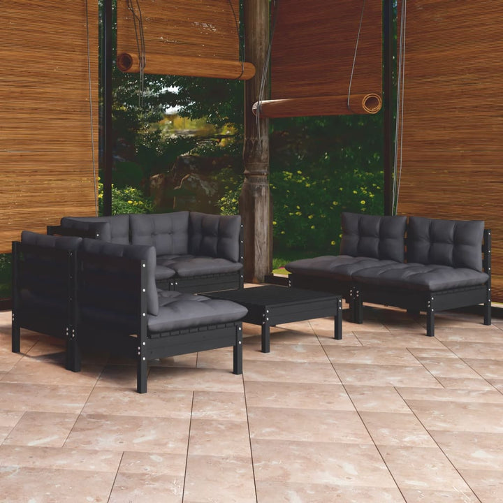Set Mobilier Grădină Cu Perne, 7 Piese, Lemn Masiv De Pin