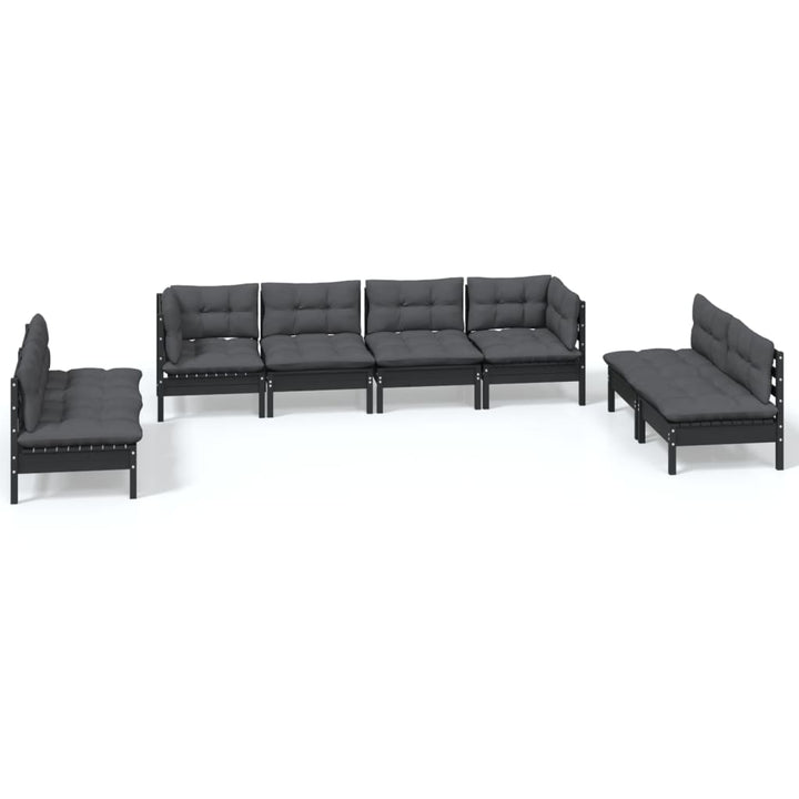 Set Mobilier De Grădină Cu Perne, 8 Piese, Lemn Masiv De Pin