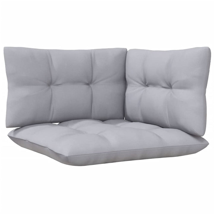 Set Mobilier Grădină Cu Perne Gri, 6 Piese, Lemn De Pin