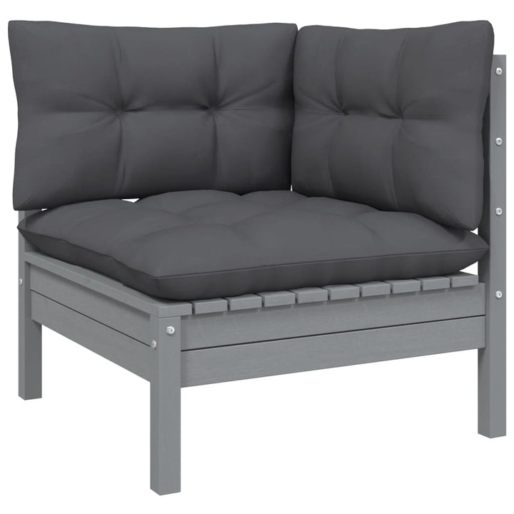 Set Mobilier Grădină Cu Perne, 7 Piese, Lemn Masiv De Pin