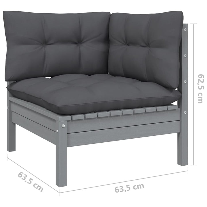 Set Mobilier Grădină Cu Perne, 7 Piese, Lemn Masiv De Pin