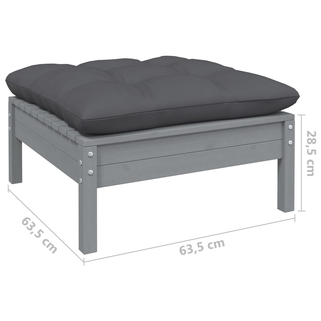 Set Mobilier Grădină Cu Perne, 7 Piese, Lemn Masiv De Pin