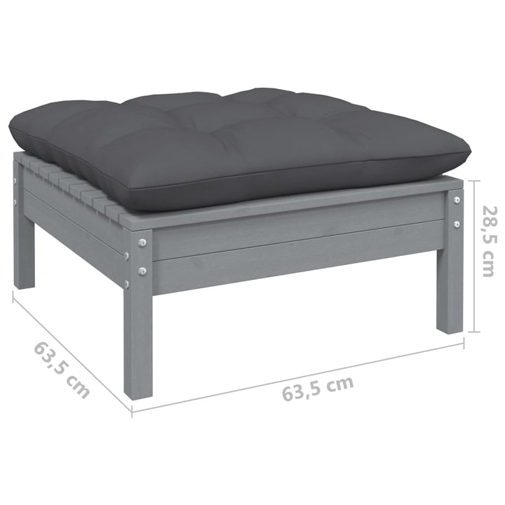 Set Mobilier Grădină Cu Perne, 7 Piese, Lemn Masiv De Pin