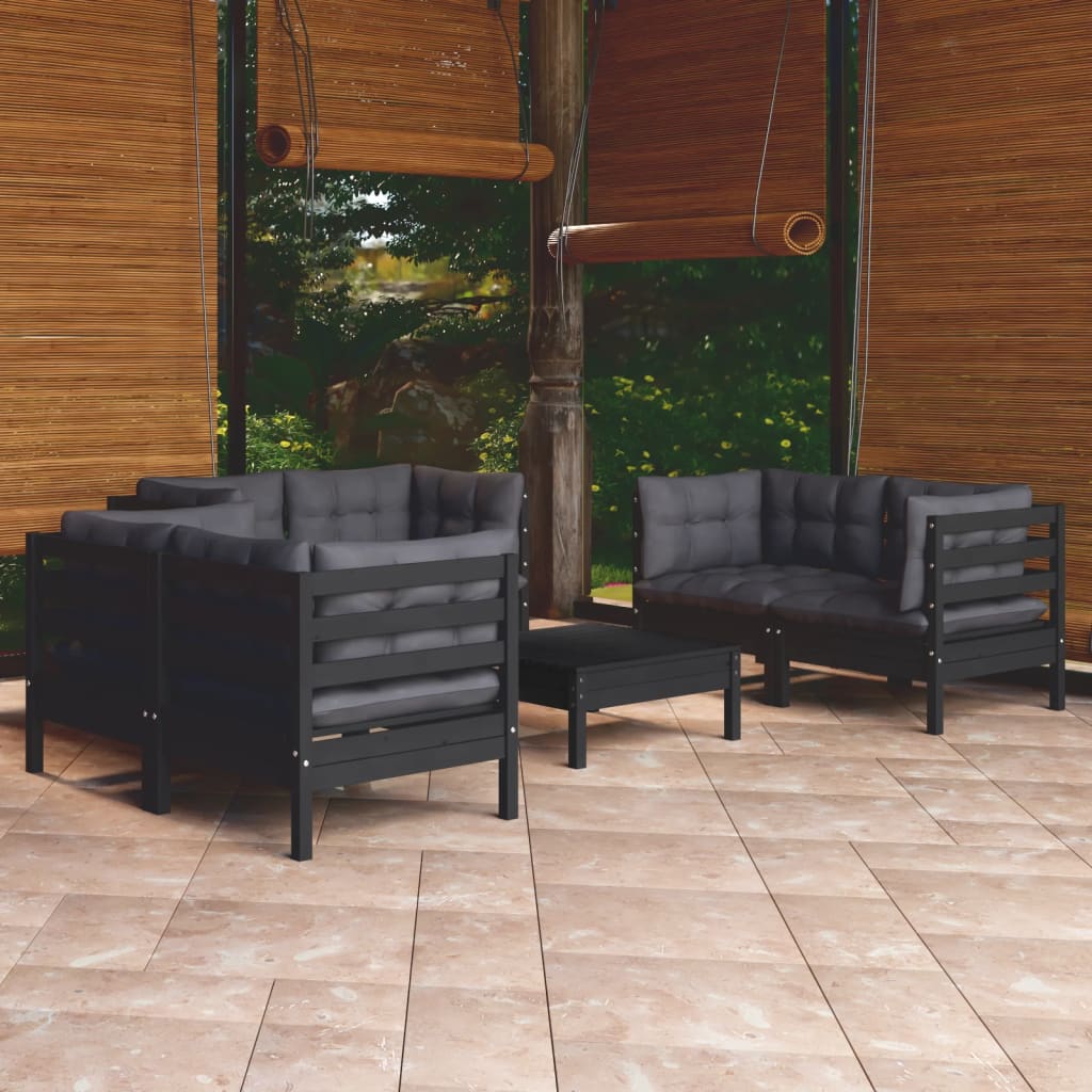 Set Mobilier Grădină Cu Perne, 7 Piese, Lemn Masiv De Pin