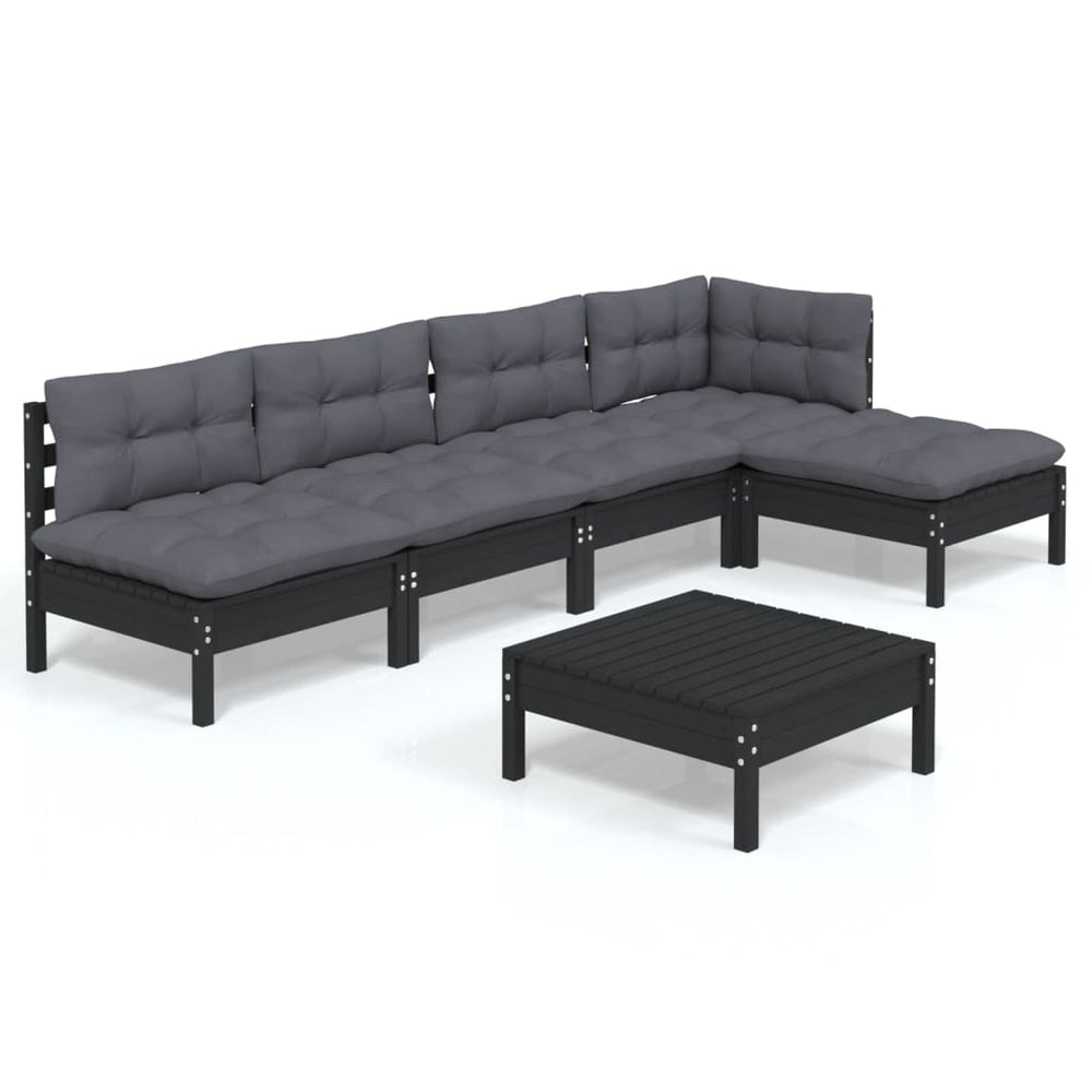 Set Mobilier Grădină Cu Perne, 6 Piese, , Lemn De Pin
