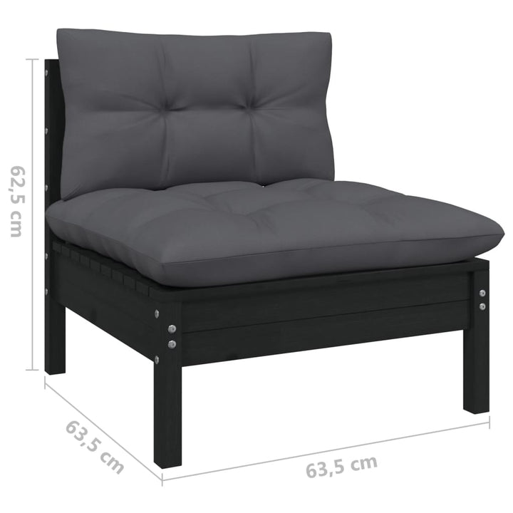Set Mobilier Grădină Cu Perne, 6 Piese, , Lemn De Pin