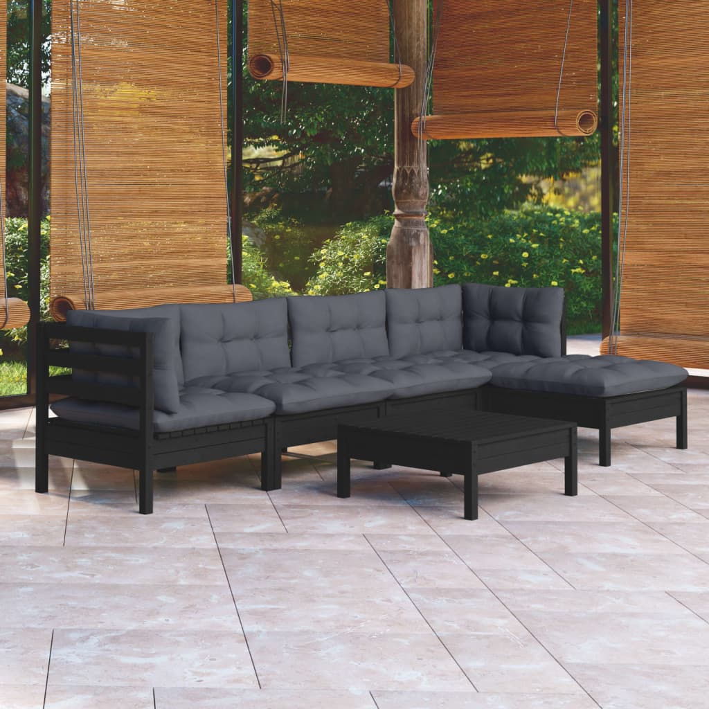 Set Mobilier Grădină Cu Perne Crem, 6 Piese, Lemn Masiv De Pin