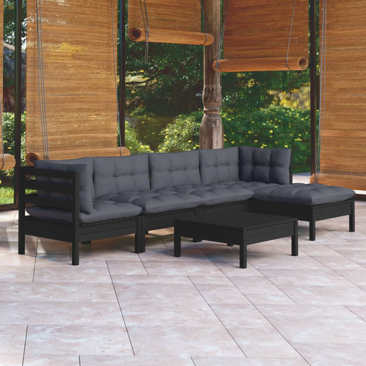 Set Mobilier Grădină Cu Perne Crem, 6 Piese, Lemn Masiv De Pin