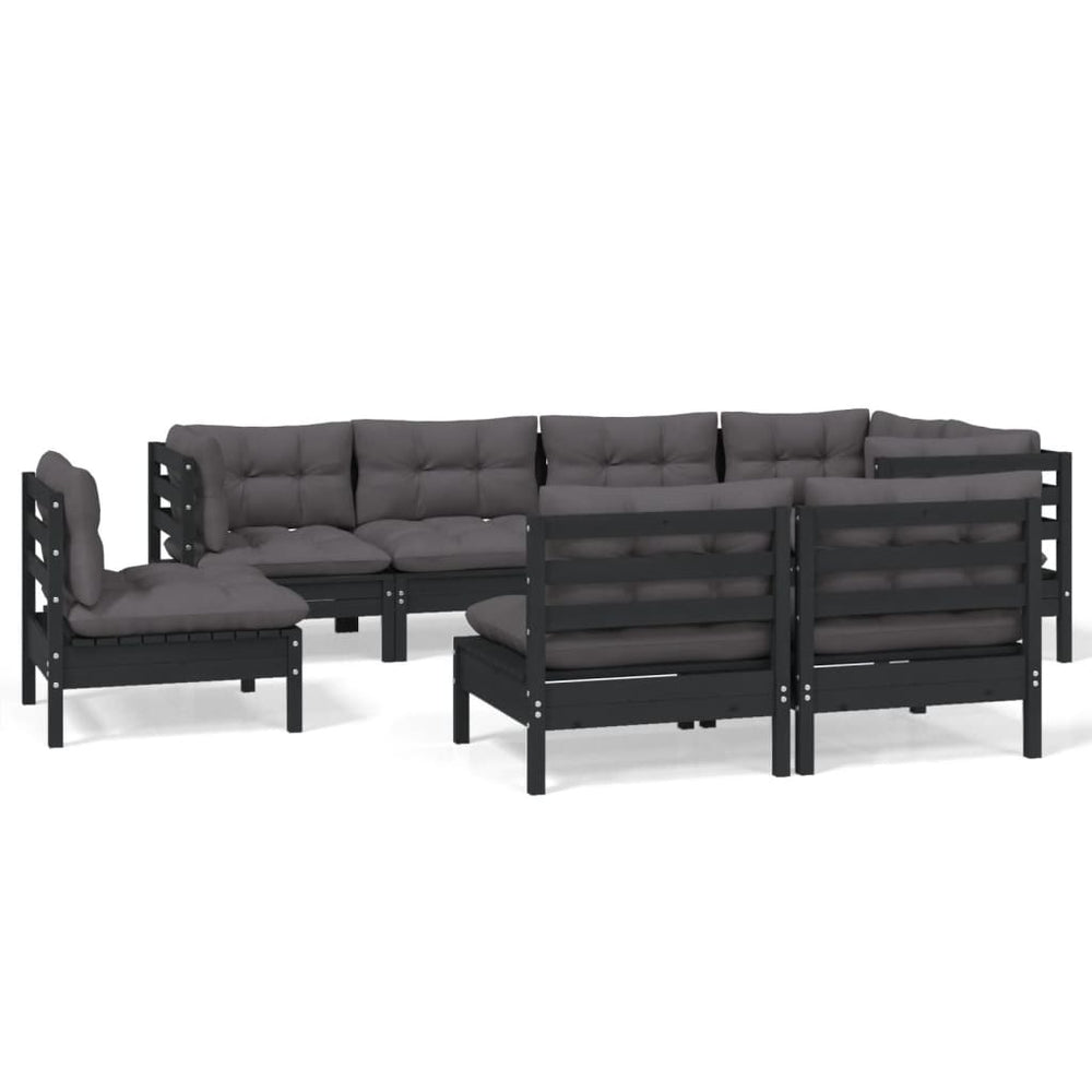 Set Mobilier De Grădină Cu Perne 8 Piese Lemn Masiv Pin