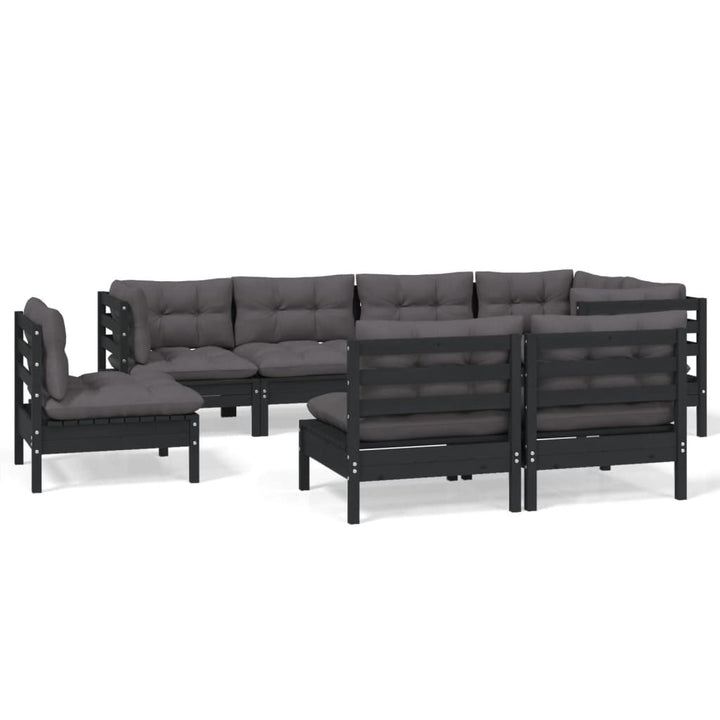 Set Mobilier De Grădină Cu Perne 8 Piese Lemn Masiv Pin