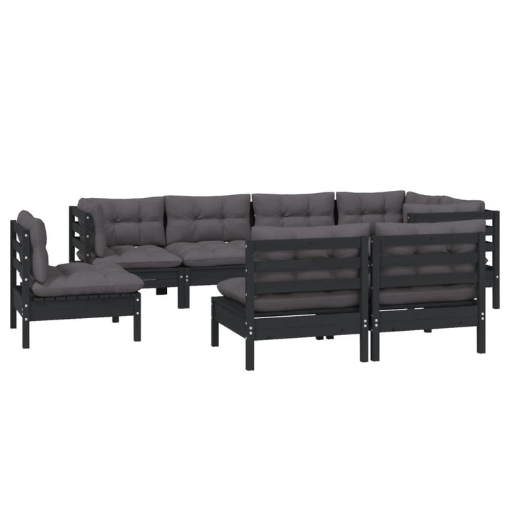 Set Mobilier De Grădină Cu Perne 8 Piese Lemn Masiv Pin
