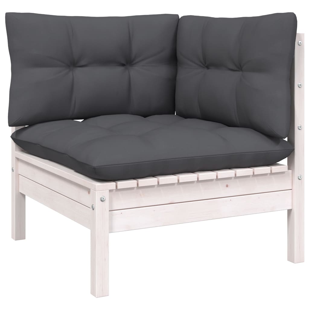 Set Mobilier Grădină Cu Perne, 9 Piese, , Lemn Masiv Pin
