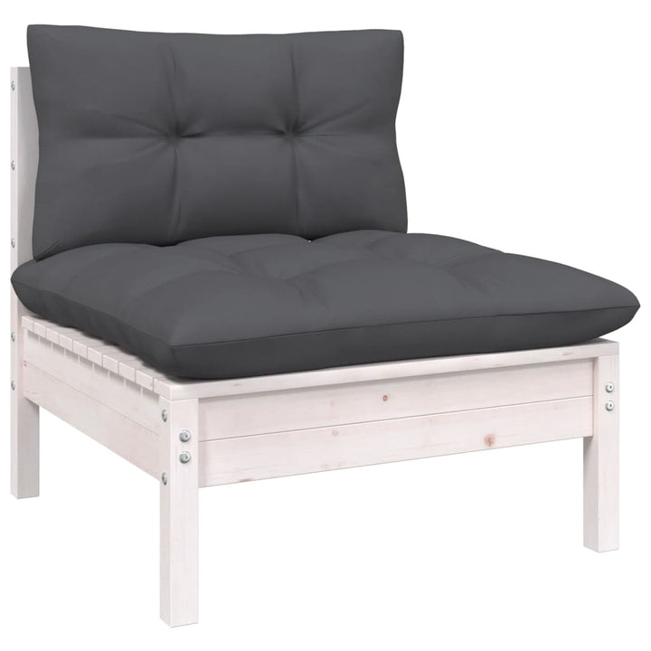 Set Mobilier Grădină Cu Perne, 9 Piese, , Lemn Masiv Pin