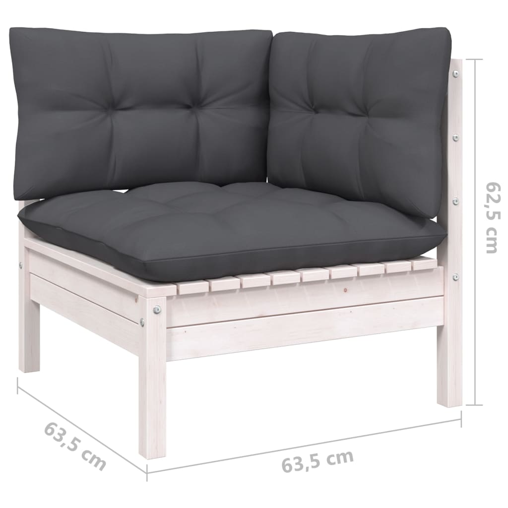 Set Mobilier Grădină Cu Perne, 9 Piese, , Lemn Masiv Pin
