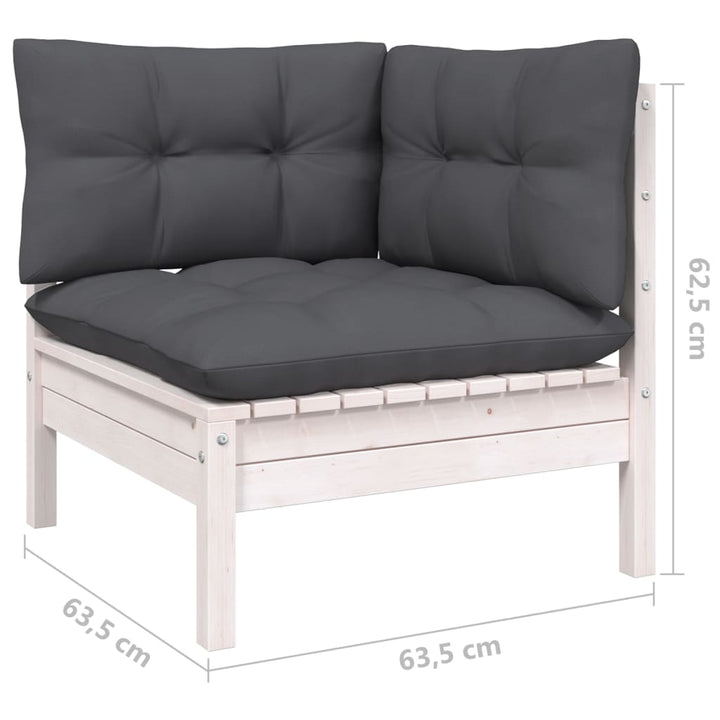 Set Mobilier Grădină Cu Perne, 9 Piese, , Lemn Masiv Pin