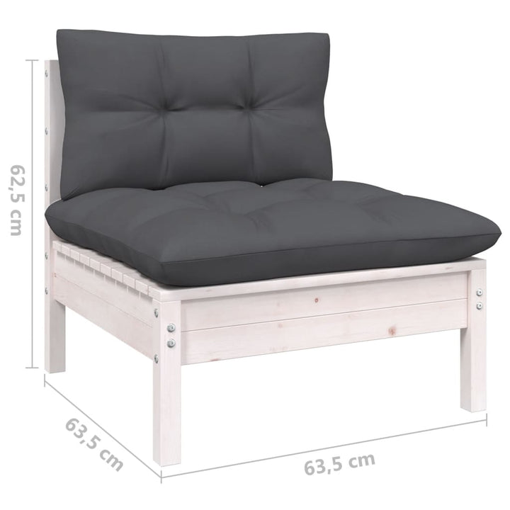 Set Mobilier De Grădină Cu Perne, 13 Piese, , Lemn Masiv Pin