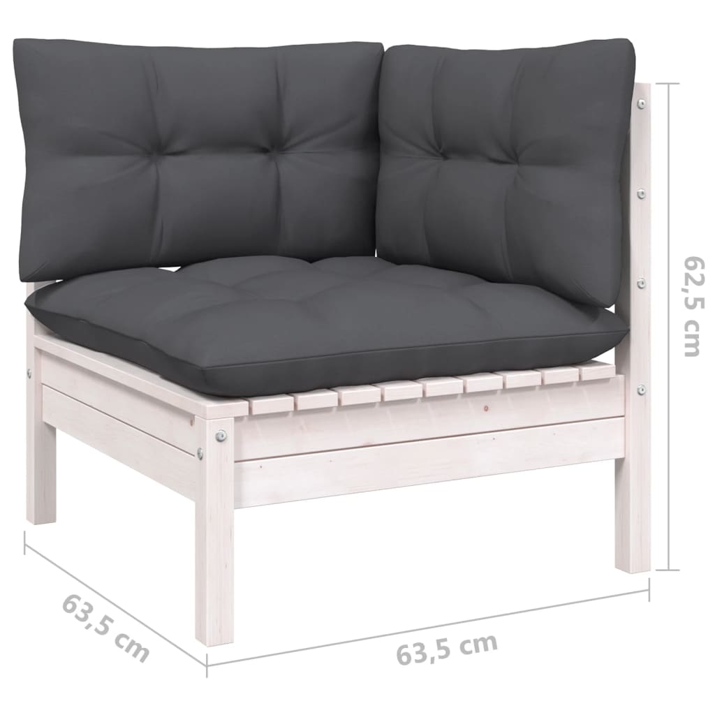 Set Mobilier De Grădină Cu Perne, 13 Piese, , Lemn Masiv Pin