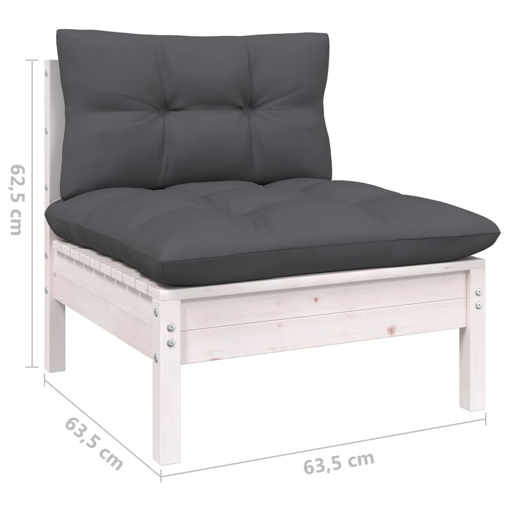 Set Mobilier Grădină Cu Perne, 11 Piese, , Lemn Masiv Pin