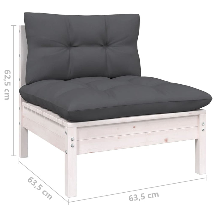 Set Mobilier Grădină Cu Perne, 11 Piese, , Lemn Masiv Pin