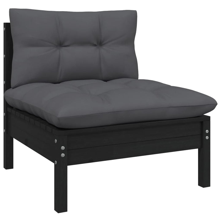 Set Mobilier Grădină Cu Perne, 9 Piese, , Lemn De Pin