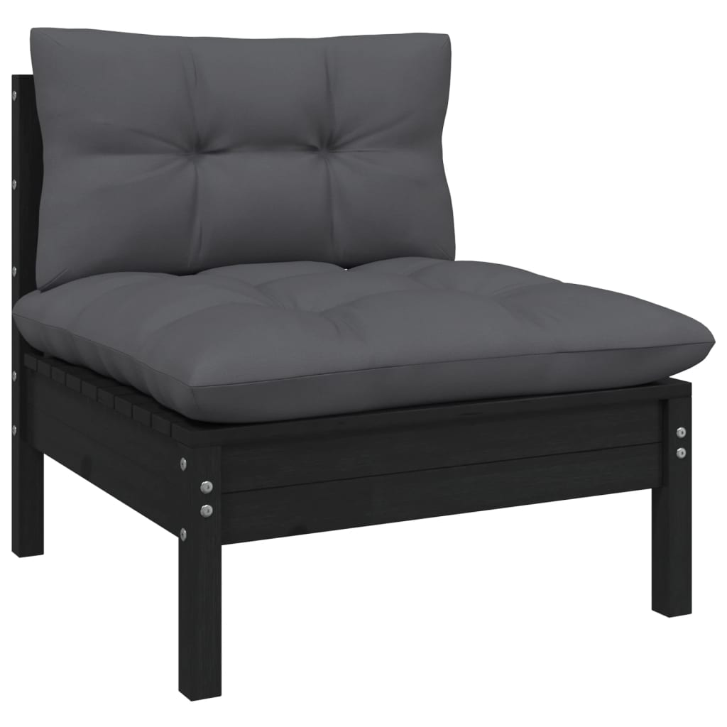 Set Mobilier Grădină Cu Perne, 11 Piese, , Lemn De Pin