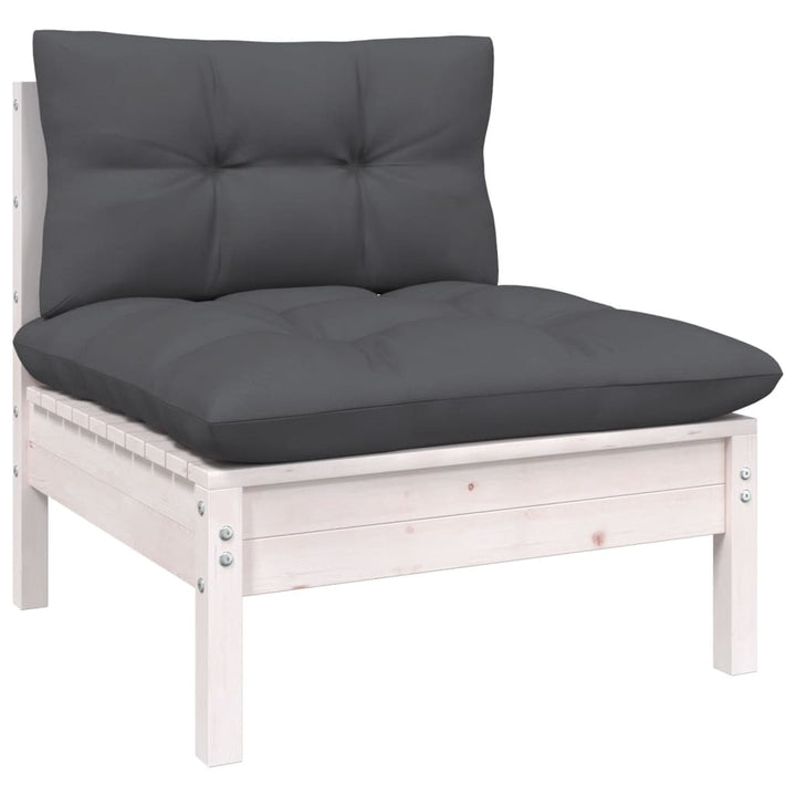 Set Mobilier De Grădină Cu Perne, 7 Piese, , Lemn De Pin