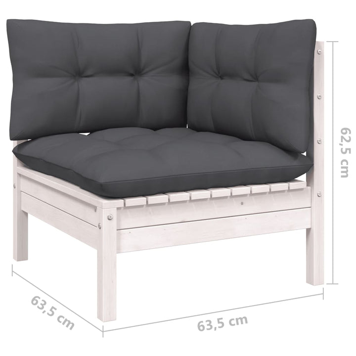 Set Mobilier De Grădină Cu Perne, 7 Piese, , Lemn De Pin