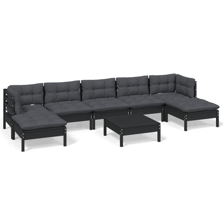 Set Mobilier Grădină Cu Perne, 8 Piese, , Lemn De Pin