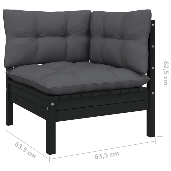 Set Mobilier Grădină Cu Perne, 7 Piese, , Lemn Masiv Pin