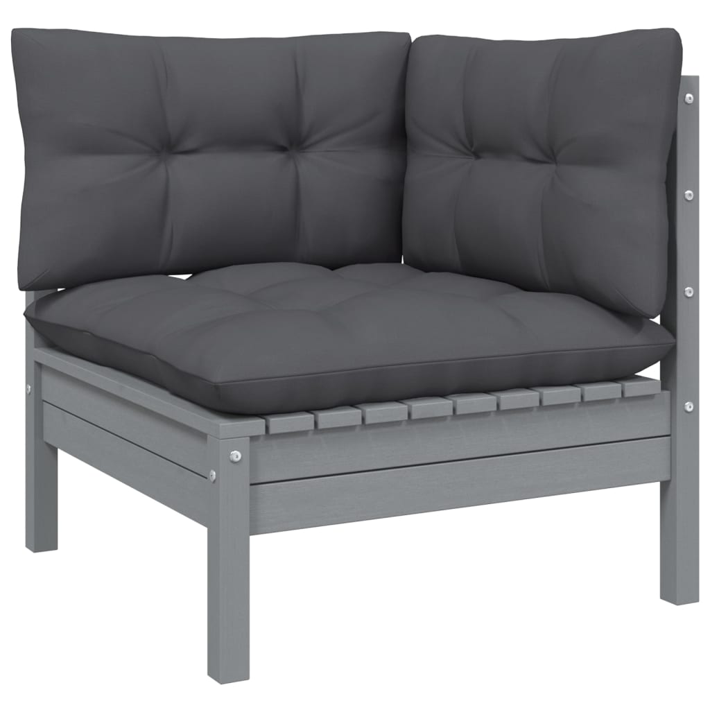 Set Mobilier Grădină Cu Perne, 13 Piese, , Lemn Masiv Pin