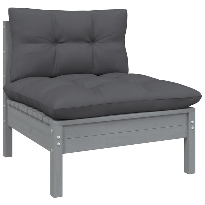 Set Mobilier Grădină Cu Perne, 13 Piese, , Lemn Masiv Pin