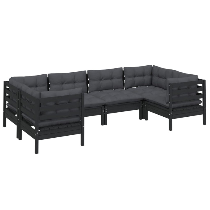 Set Mobilier De Grădină Cu Perne, 6 Piese, , Lemn De Pin