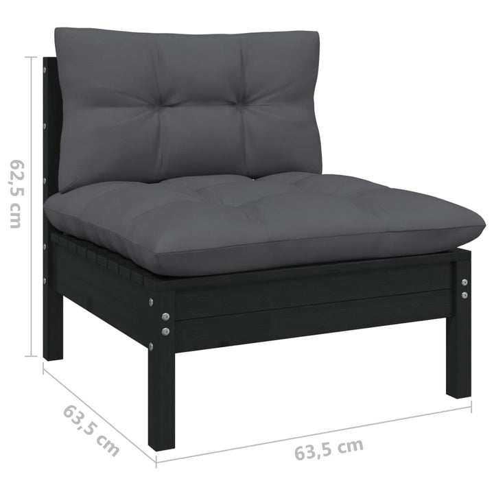 Set Mobilier Grădină Cu Perne, 7 Piese, , Lemn De Pin