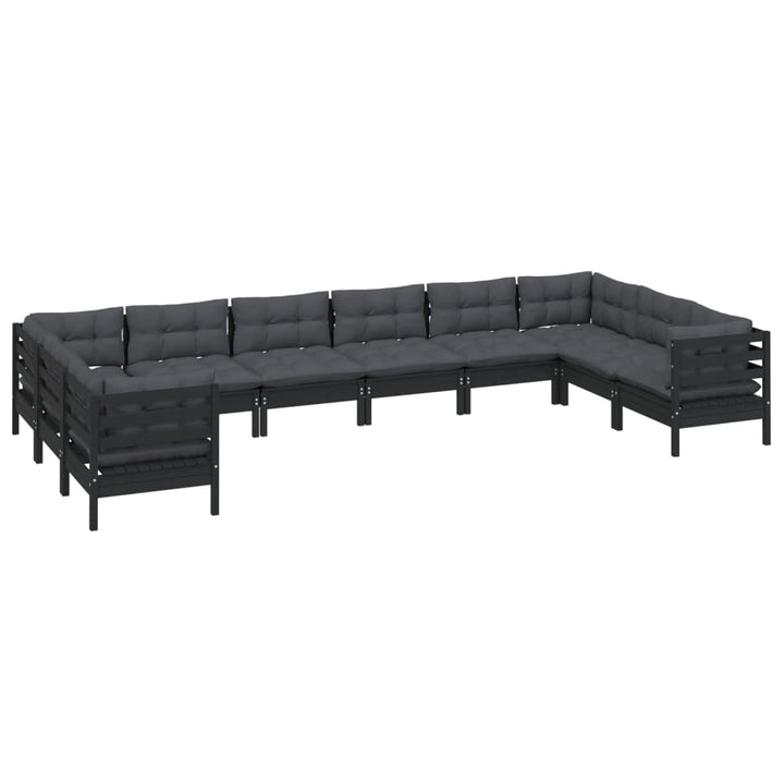 Set Mobilier Grădină Cu Perne, 10 Piese, , Lemn De Pin