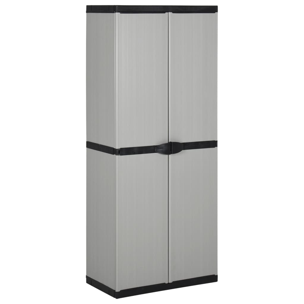 Dulap De Depozitare Grădină Cu 3 Rafturi Gri/Negru 68X40X168 Cm