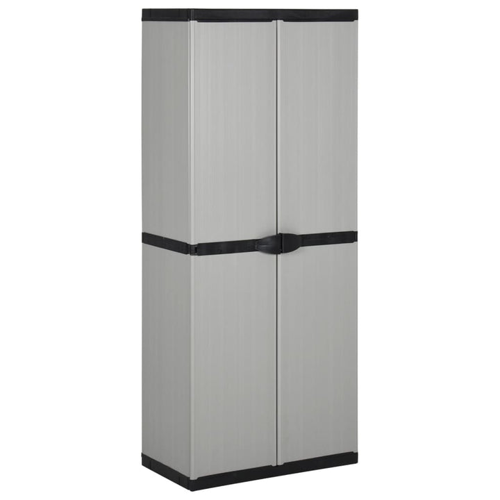 Dulap De Depozitare Grădină Cu 3 Rafturi Gri/Negru 68X40X168 Cm