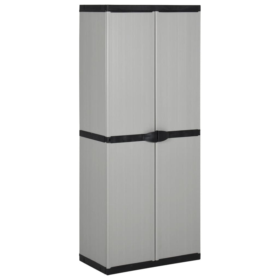 Dulap De Depozitare Grădină Cu 3 Rafturi Gri/Negru 68X40X168 Cm