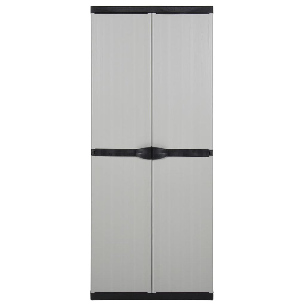 Dulap De Depozitare Grădină Cu 3 Rafturi Gri/Negru 68X40X168 Cm