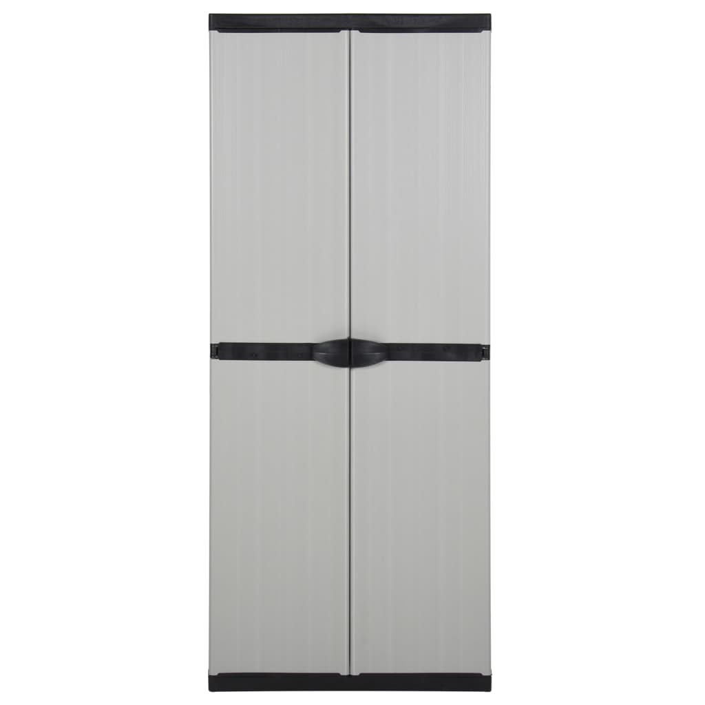 Dulap De Depozitare Grădină Cu 3 Rafturi Gri/Negru 68X40X168 Cm