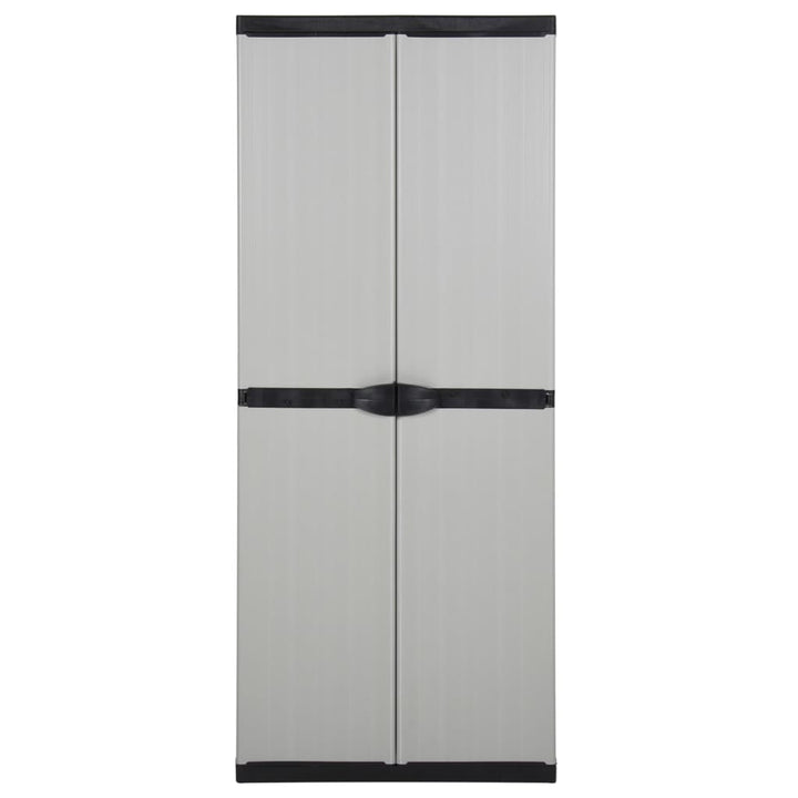 Dulap De Depozitare Grădină Cu 3 Rafturi Gri/Negru 68X40X168 Cm