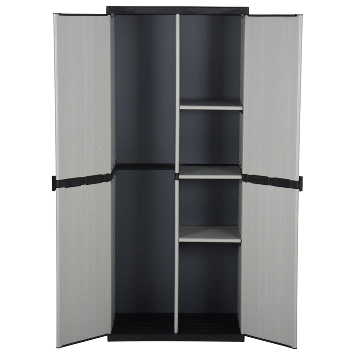 Dulap De Depozitare Grădină Cu 3 Rafturi Gri/Negru 68X40X168 Cm