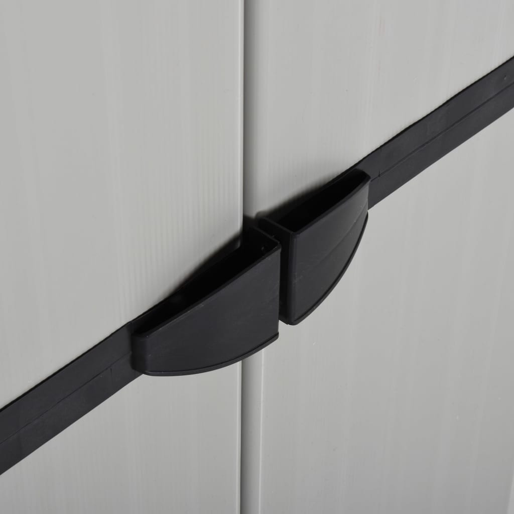 Dulap De Depozitare Grădină Cu 3 Rafturi Gri/Negru 68X40X168 Cm