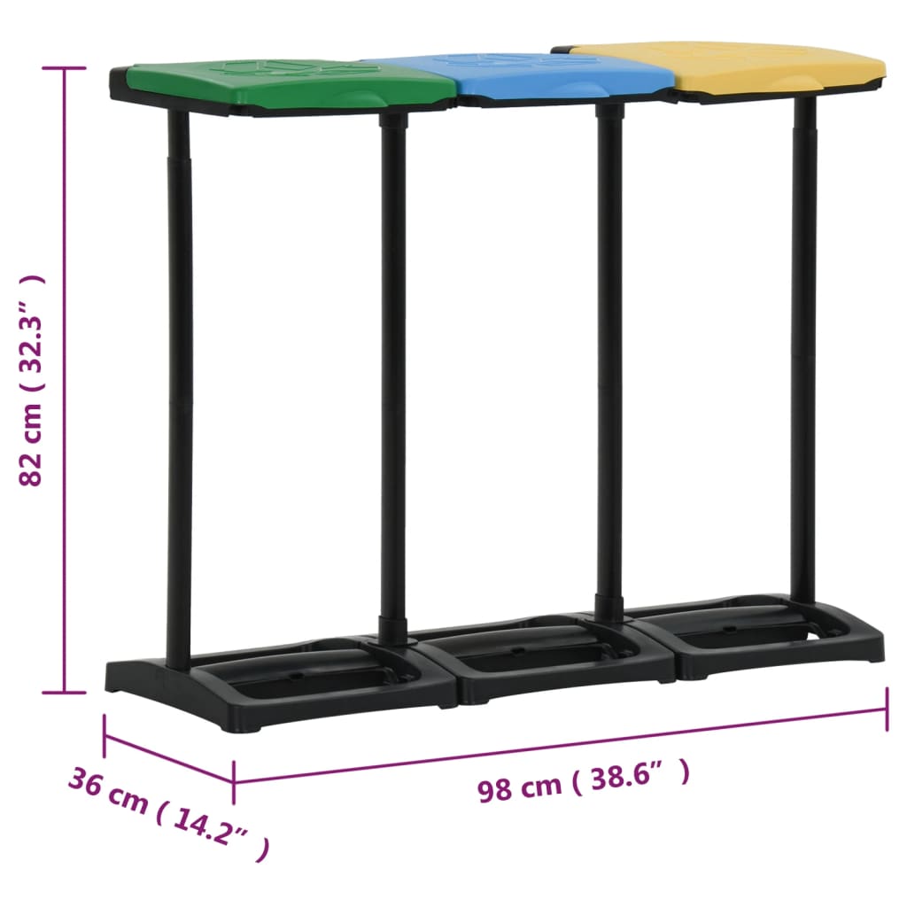 Suporturi Pentru Saci De Gunoi Cu Capac 240-330 L Multicolor Pp